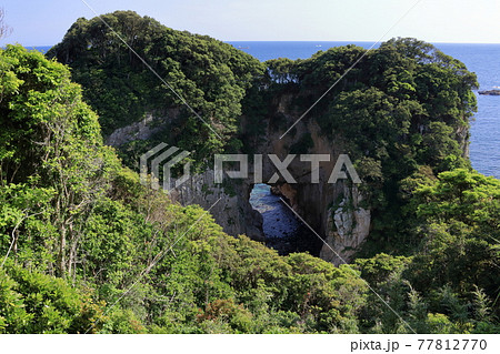 白山洞門　足摺岬にある海蝕洞（高知県　土佐清水市）	 77812770