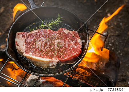 ステーキ Barbecue party outdoors 77813344
