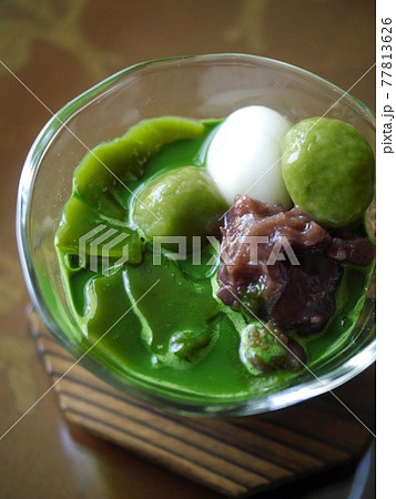 抹茶ゼリー　白玉添え 77813626