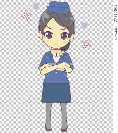 Illustration material of cabin attendant with angry expression Illustration material of cabin attendant with angry expression 77813862