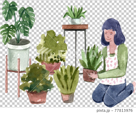Work from Home with people illustration Watercolor Work from Home with people illustration Watercolor 77813976