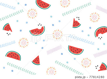 スイカ　かわいい背景 77814280