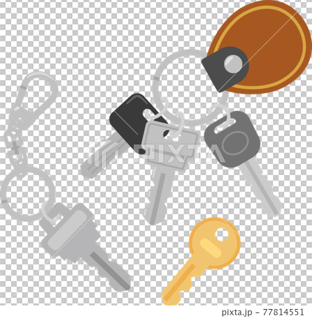 Many keys attached to the key chain - Stock Illustration [77814551] - PIXTA