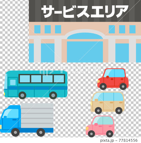 Service area buildings and cars 77814556