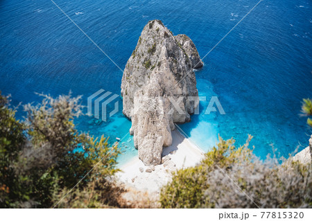 Mizithres cliff rock in Zakynthos Ionian island, Greece 77815320