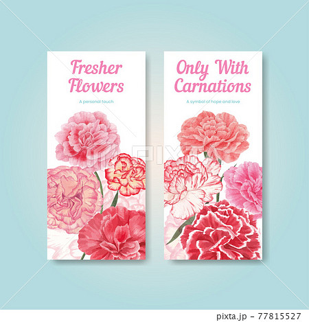 Instagram Template With Carnation Flower のイラスト素材