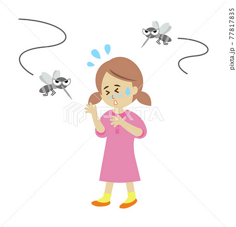 蚊が嫌いな女の子のイラストイメージのイラスト素材