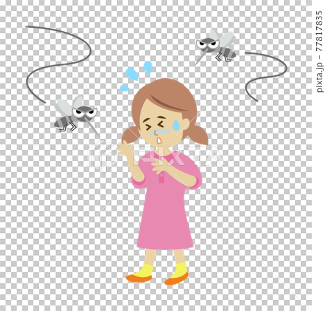 蚊が嫌いな女の子のイラストイメージ 77817835
