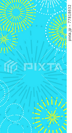 カラフルな花火のフレームイラスト 夏セールのバナー素材 のイラスト素材