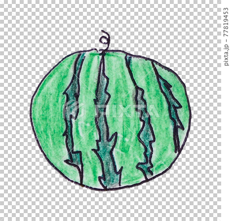 植木スイカ　色鉛筆画　はがきサイズ原画 色鉛筆画 手描き原画 スイカ - メルカリ