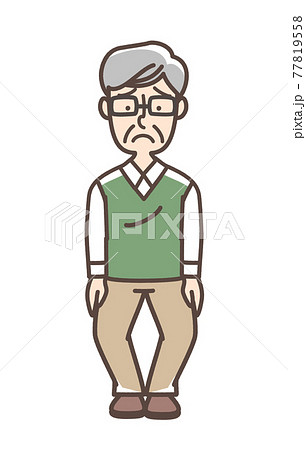 変形性膝関節症　O脚のおじいさん 77819558