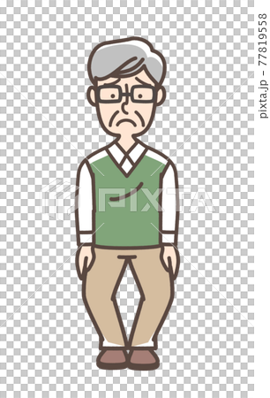 変形性膝関節症　O脚のおじいさん 77819558