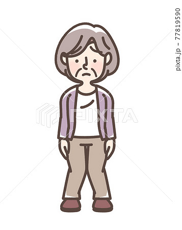 変形性膝関節症 X脚のおばあさん 変形性膝関節症 X脚のおばあさん 77819590