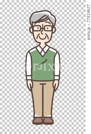 まっすぐ立つおじいさん 77819627