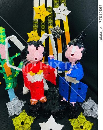 七夕飾りのブロックアート 77819862