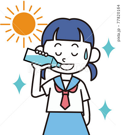 Junior high school girls rehydrating on hot days - Stock Illustration  [77820164] - PIXTA