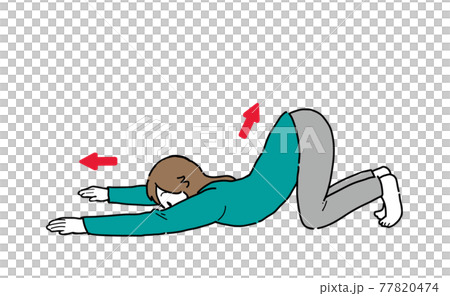 ガス抜きのポーズをする女性のイラスト 77820474