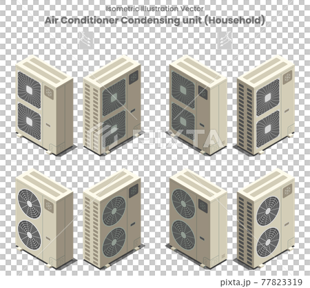 Isometric vector Aircon Condensing unit RA type1 Isometric vector Aircon Condensing unit RA type1 77823319