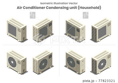 Isometric vector Aircon Condensing unit RA type3 Isometric vector Aircon Condensing unit RA type3 77823321