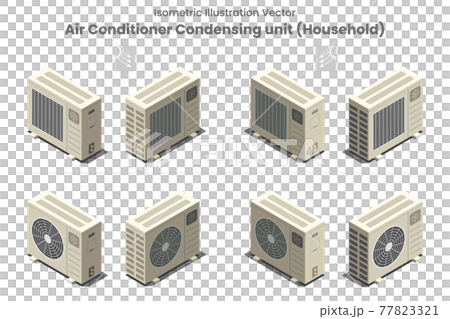 Isometric vector Aircon Condensing unit RA type3 Isometric vector Aircon Condensing unit RA type3 77823321