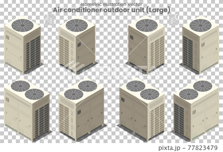 Isometric vector Large Air conditioner VRF Type2 Isometric vector Large Air conditioner VRF Type2 77823479