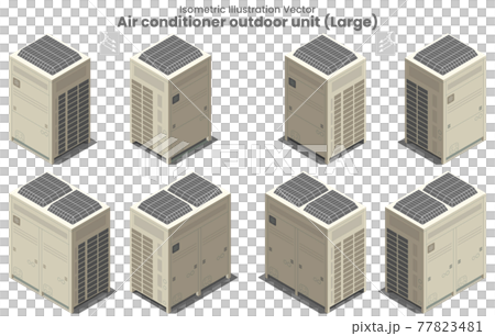 Isometric vector Large Air conditioner VRF Type3 Isometric vector Large Air conditioner VRF Type3 77823481