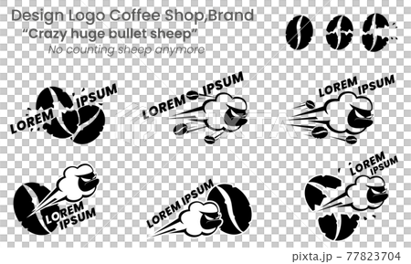 Logo illustration vector of Crazy huge bullet sheep coffee shop 77823704