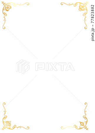 トランプ 飾り枠 飾り罫 金のイラスト素材 7738