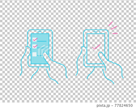 スマホの登録画面、チェックマーク 77824650
