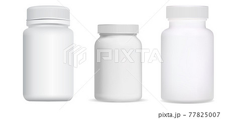 Pill bottle. Vitamin package blank, supplement jar 77825007