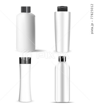Shampoo bottle. Cosmetic package mockup isolated 77825012