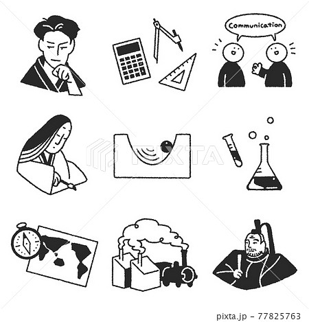 塾のカリキュラムアイコンセット1 77825763