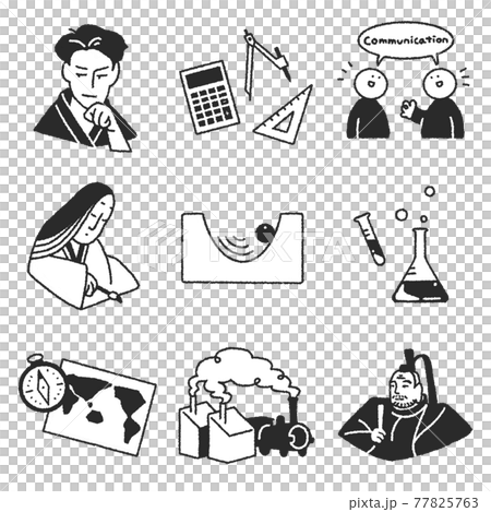 塾のカリキュラムアイコンセット1 77825763