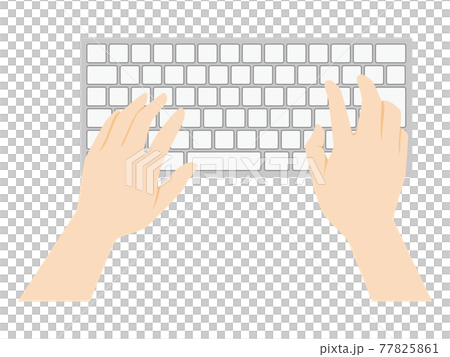 キーボードを操作する手 タイピングのイラスト素材