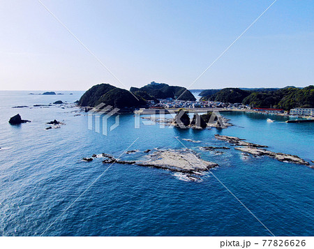 空から見る、和歌山県那智勝浦「お蛇浦海岸」 空から見る、和歌山県那智勝浦「お蛇浦海岸」 77826626