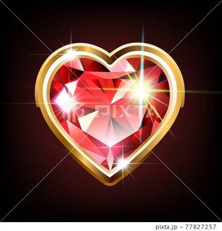 Bright ruby in the shape of a heart 77827257