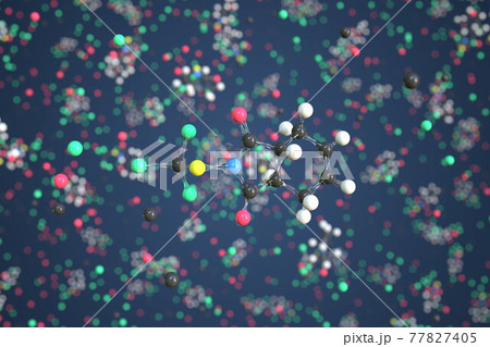 Captan Molecule. Conceptual Molecular Model....のイラスト素材 [77827405] - PIXTA