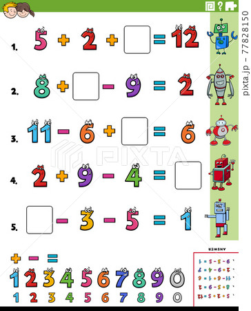 math calculation educational task worksheet page for children math calculation educational task worksheet page for children 77828150