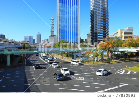 国道2号線とフラワーロードの交差・税関前の風景　神戸市中央区にて 77830993