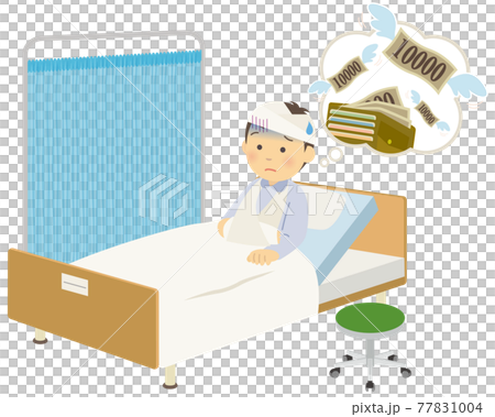 Injured and hospitalized man 77831004