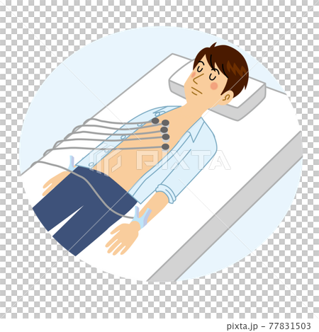 心電図検査を受ける男 77831503