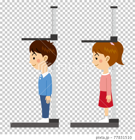 身長測定をする少年少女 77831510