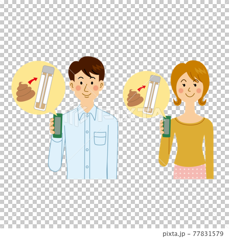 Men and women doing stool test 77831579