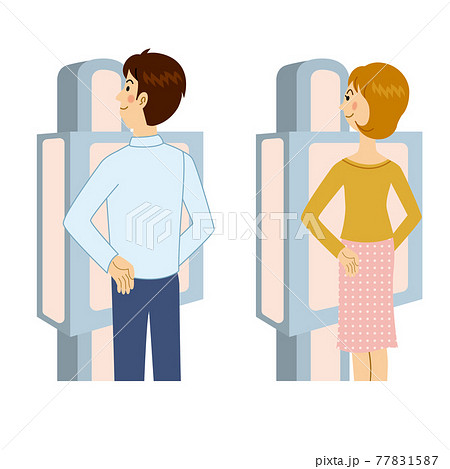 レントゲンを受ける男女 77831587