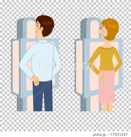 レントゲンを受ける男女 77831587