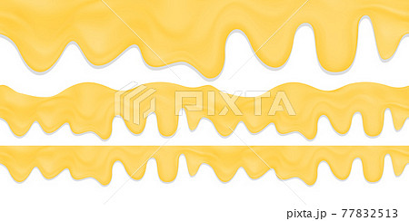 Realistic stock vector seamless horizontal border of melted cheese or cheese fondue.Decoration element for melted cheese or butter. Realistic stock vector seamless horizontal border of melted cheese or cheese fondue.Decoration element for melted cheese or butter. 77832513