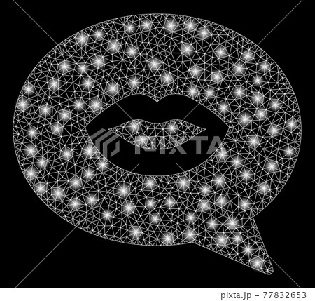 Flare Mesh 2D Lips Smiley Message with Flare Spots 77832653