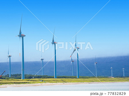 風車・風力発電・エネルギーイメージ　北海道風太風力発電所 77832829