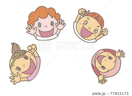 キッズ上向04_手描きタッチ_輪郭有 77833173