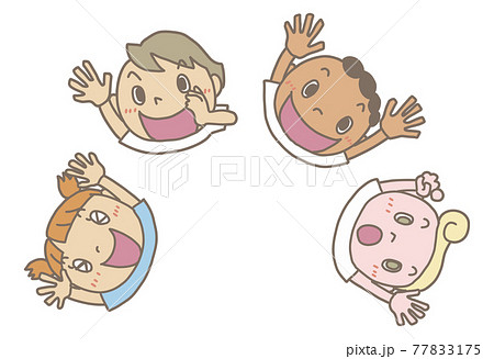 キッズ上向02_手描きタッチ_輪郭有 77833175